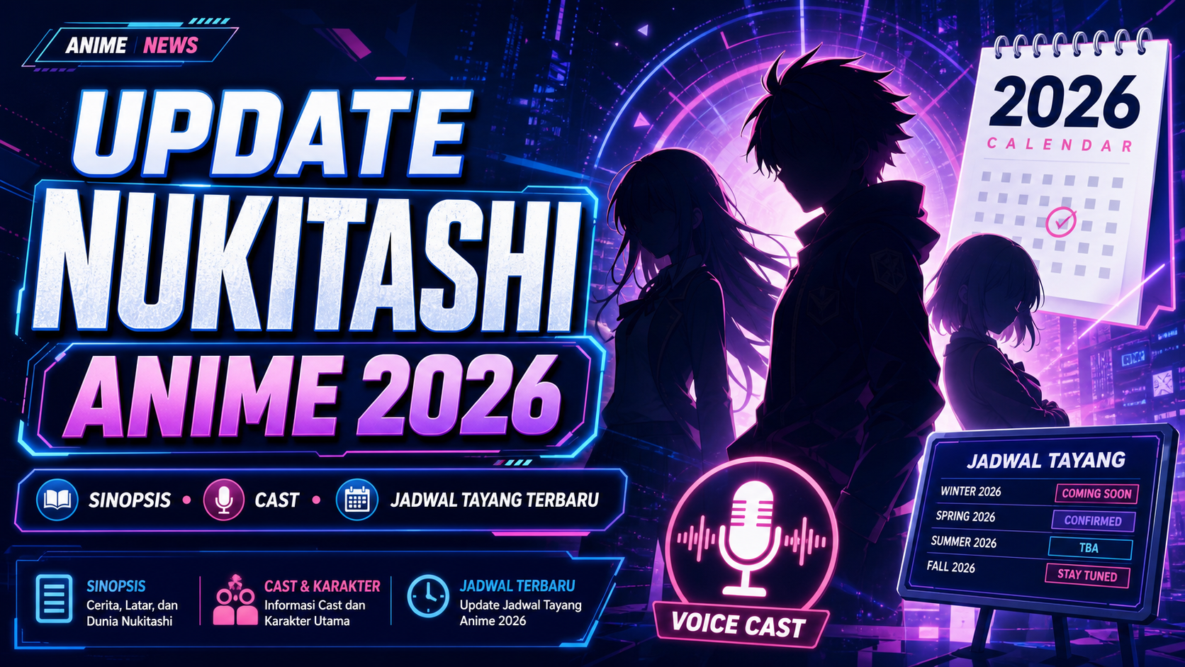 nukitashi - Update Nukitashi Anime 2026: Sinopsis, Cast, Jadwal Tayang Terbaru