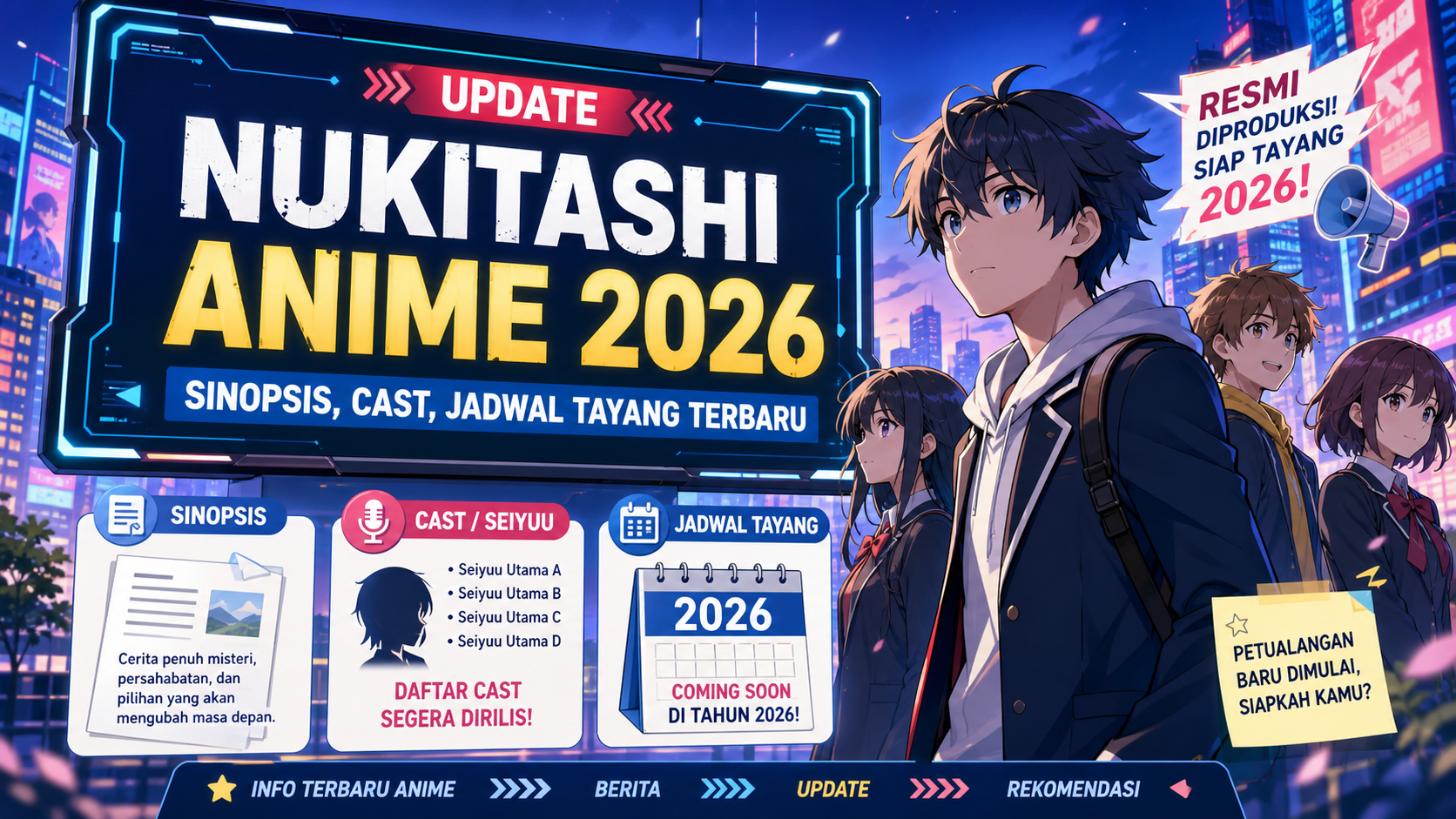 Update Nukitashi Anime 2026: Sinopsis, Cast, Jadwal Tayang Terbaru - nukitashi