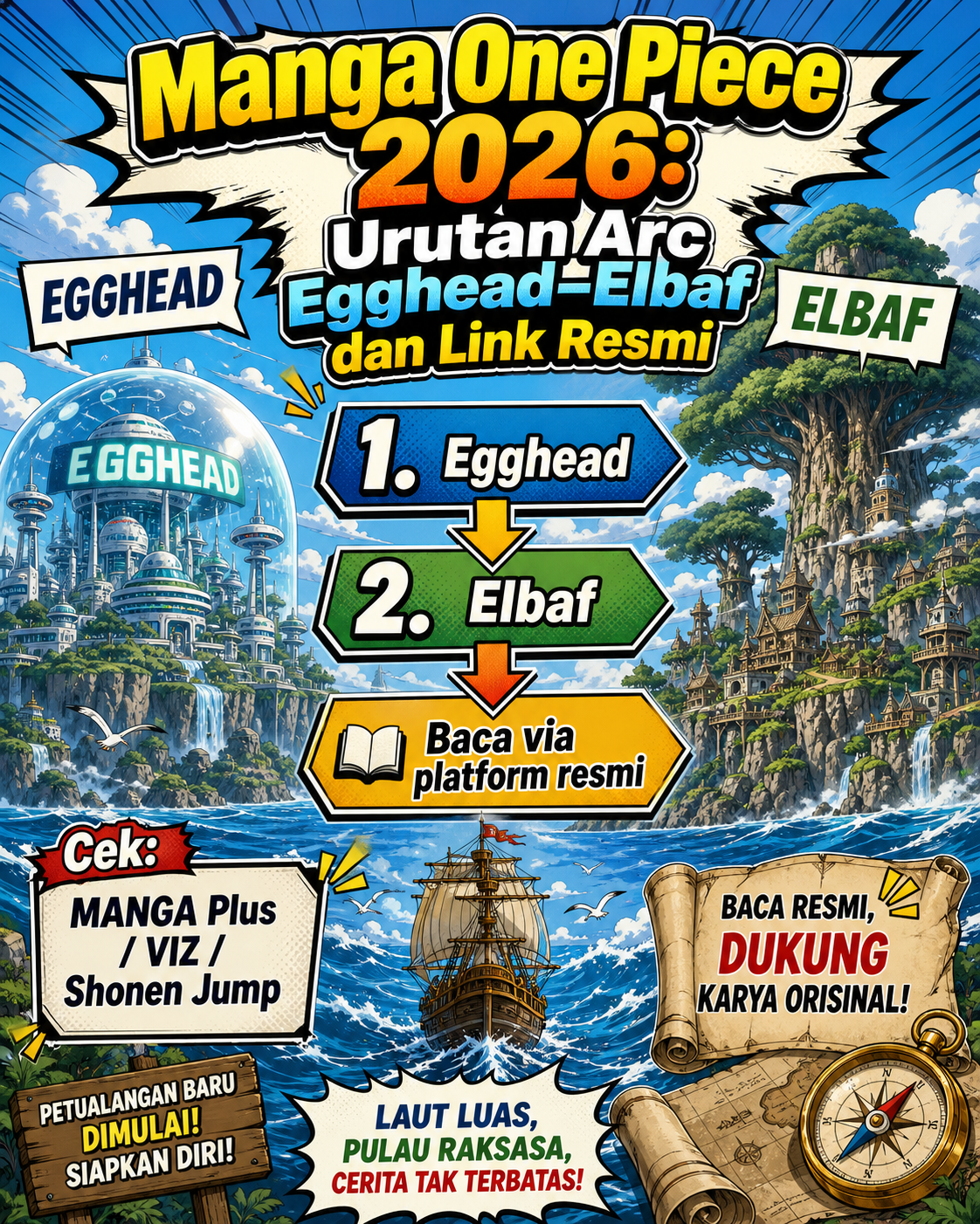 Manga One Piece 2026: Urutan Arc Egghead-Elbaf dan Link Resmi - onepiece